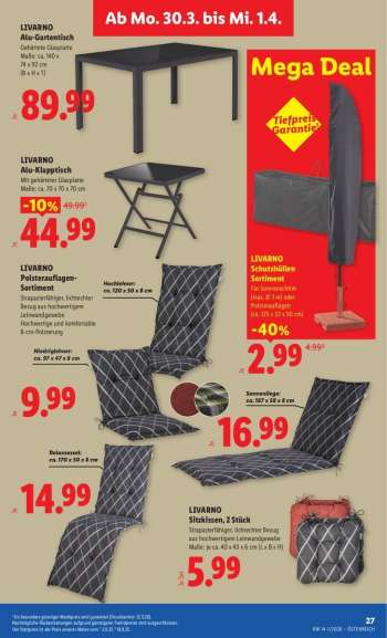 thumbnail - LIVARNO Alu-Gartentisch