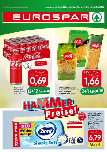 Angebote EUROSPAR - 9.4.2026 - 22.4.2026.