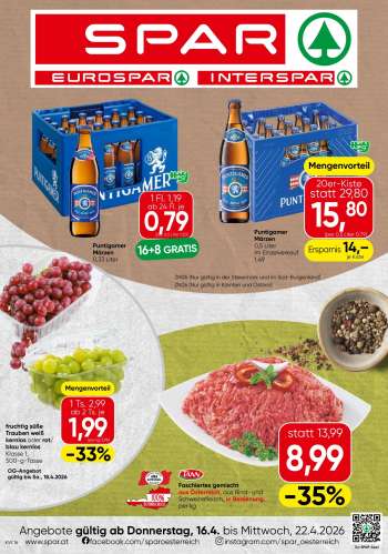 Angebote SPAR - 16.4.2026 - 22.4.2026.
