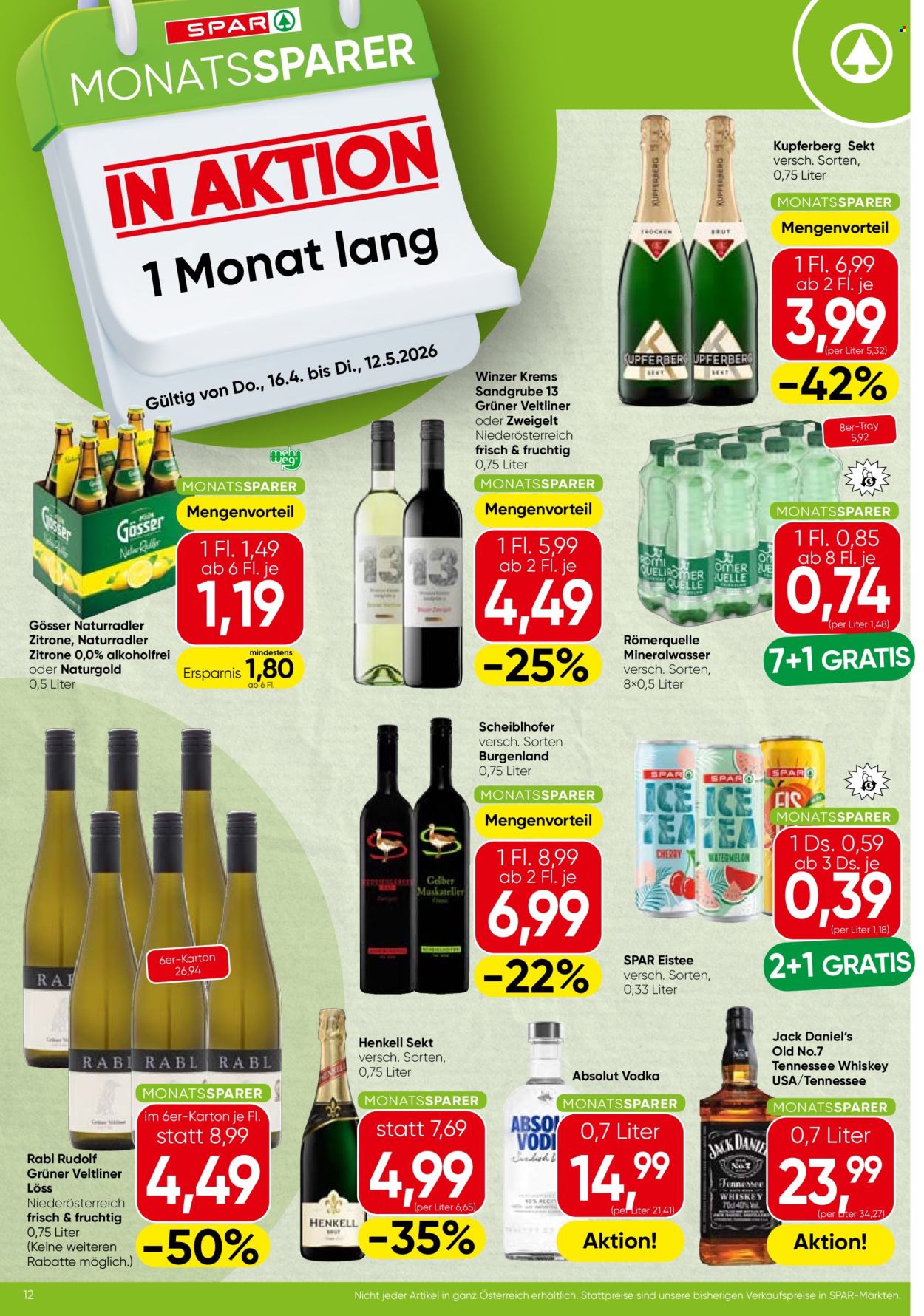 Angebote SPAR - 16.4.2026 - 22.4.2026. Seite 12