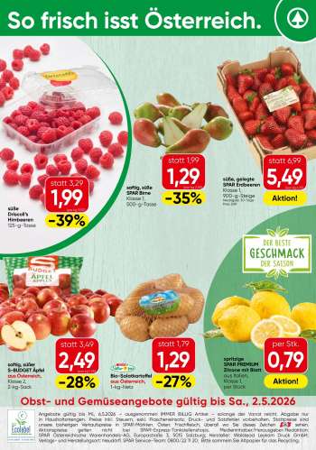 Angebote SPAR - 27.4.2026 - 2.5.2026.