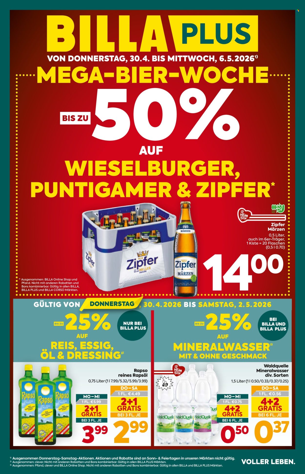 Angebote Billa Plus - 30.4.2026 - 6.5.2026. Seite 1