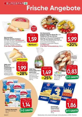 thumbnail - SPAR enjoy Blueberry Cheesecake oder Cheesecake