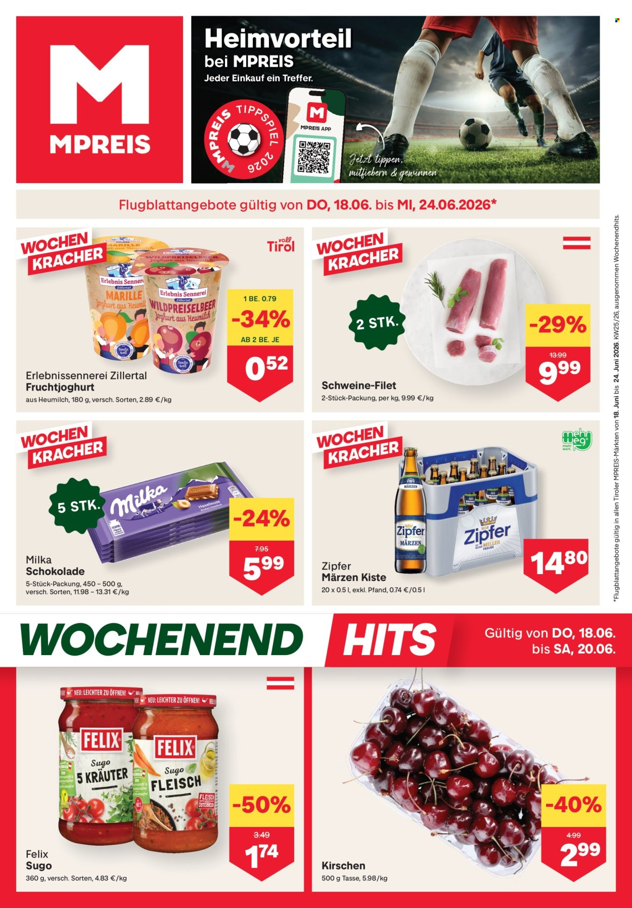 Angebote MPREIS - 18.6.2026 - 24.6.2026. Seite 1