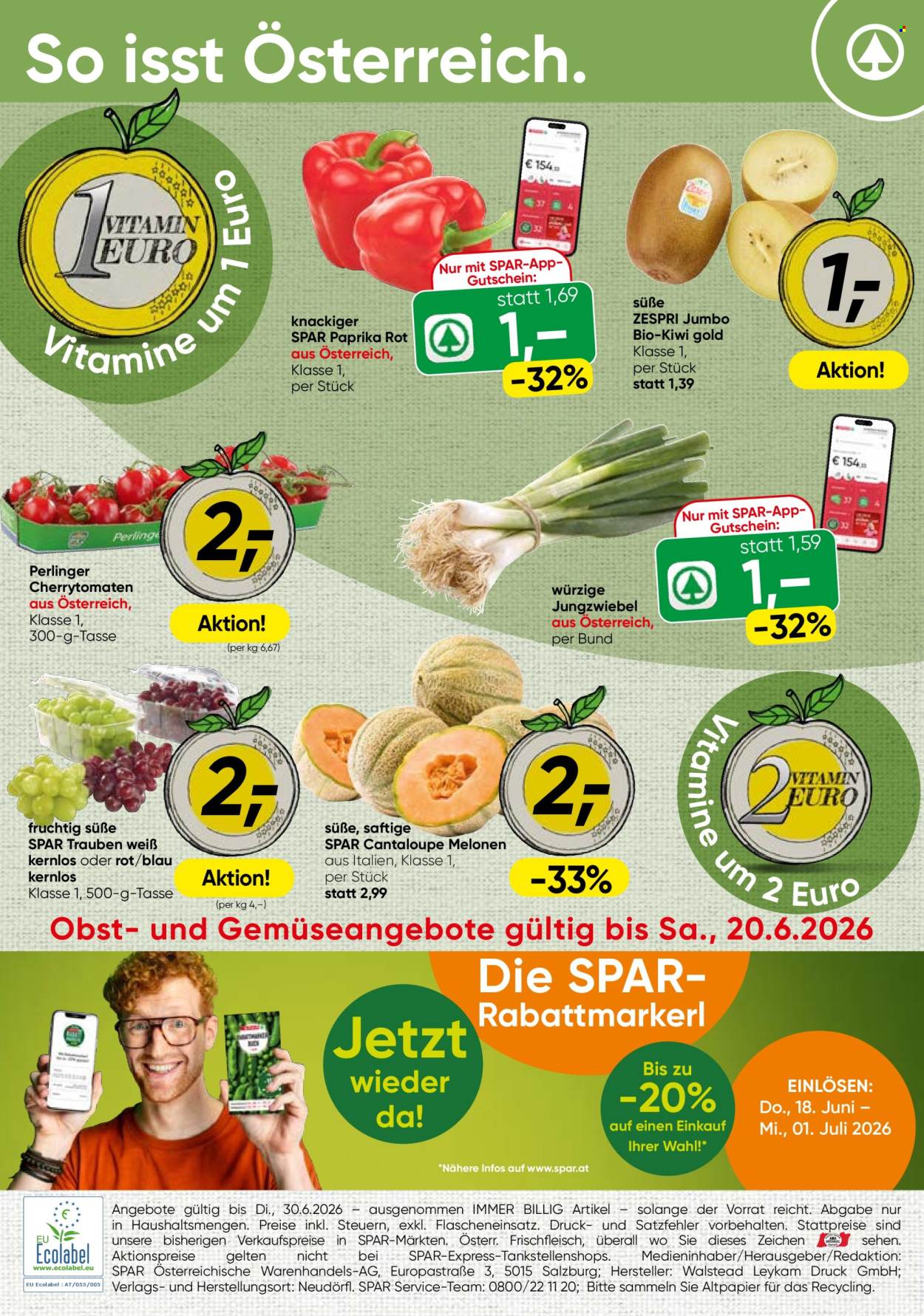 Angebote SPAR - 18.6.2026 - 30.6.2026. Seite 20