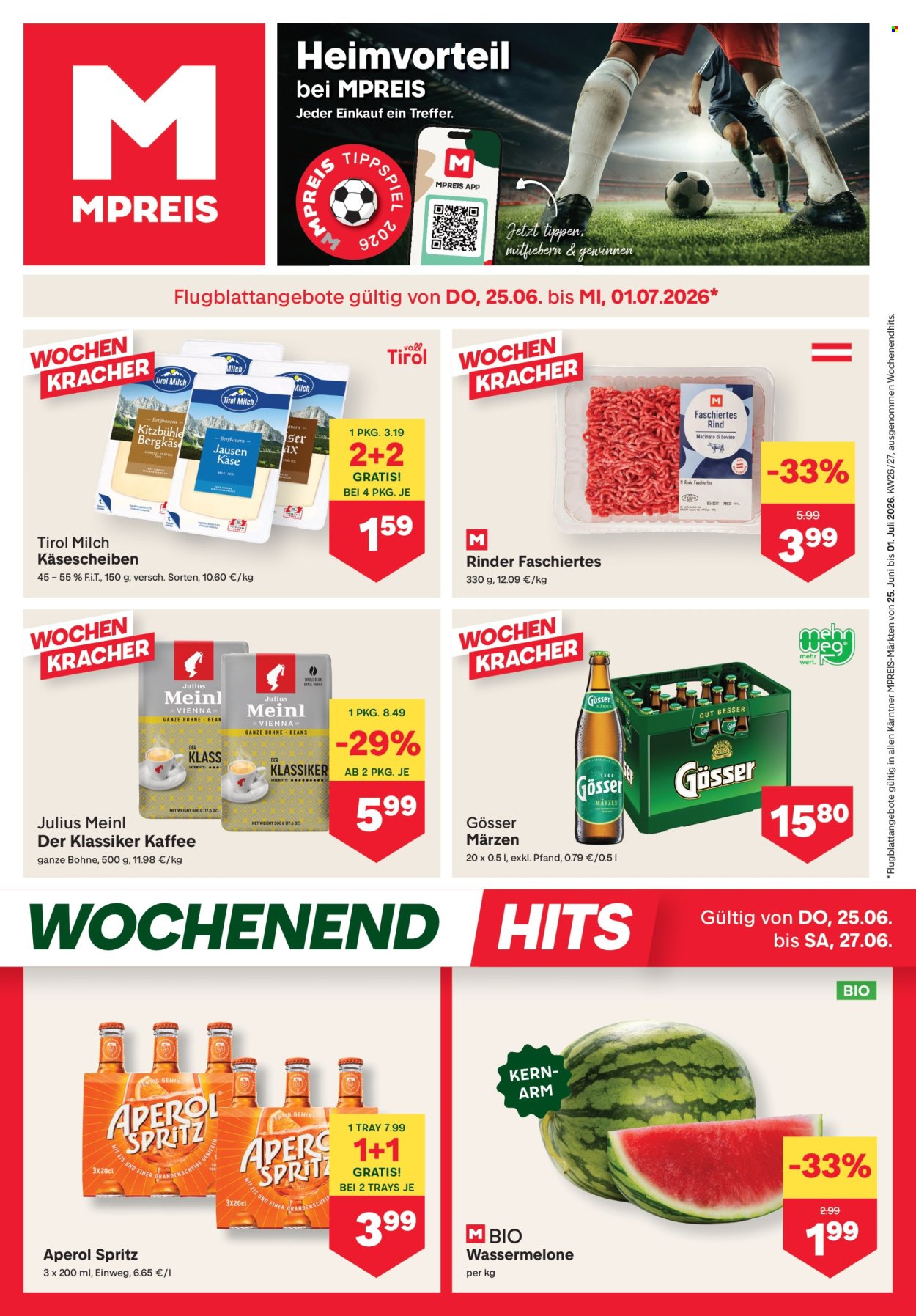 Angebote MPREIS - 25.6.2026 - 1.7.2026. Seite 1