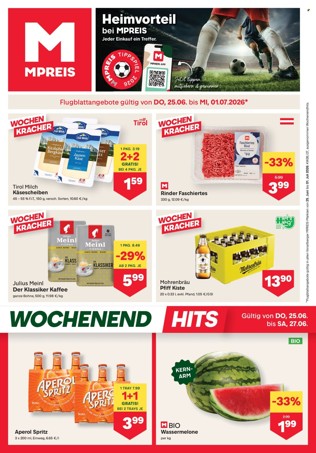 Angebote MPREIS - 25.6.2026 - 1.7.2026. Seite 1