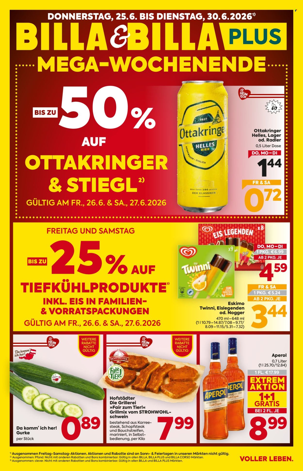 Angebote Billa - 25.6.2026 - 30.6.2026. Seite 1