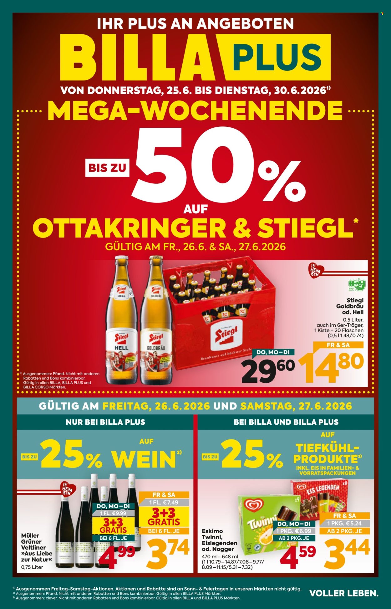 Angebote Billa Plus - 25.6.2026 - 30.6.2026. Seite 1