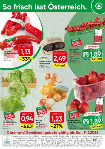 Angebote SPAR - 6.7.2026 - 11.7.2026.