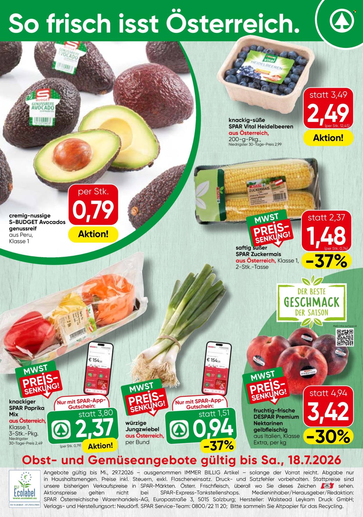 Angebote SPAR - 16.7.2026 - 29.7.2026. Seite 20