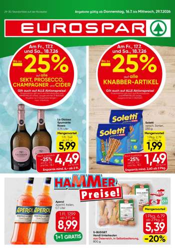 Angebote EUROSPAR - 16.7.2026 - 29.7.2026.