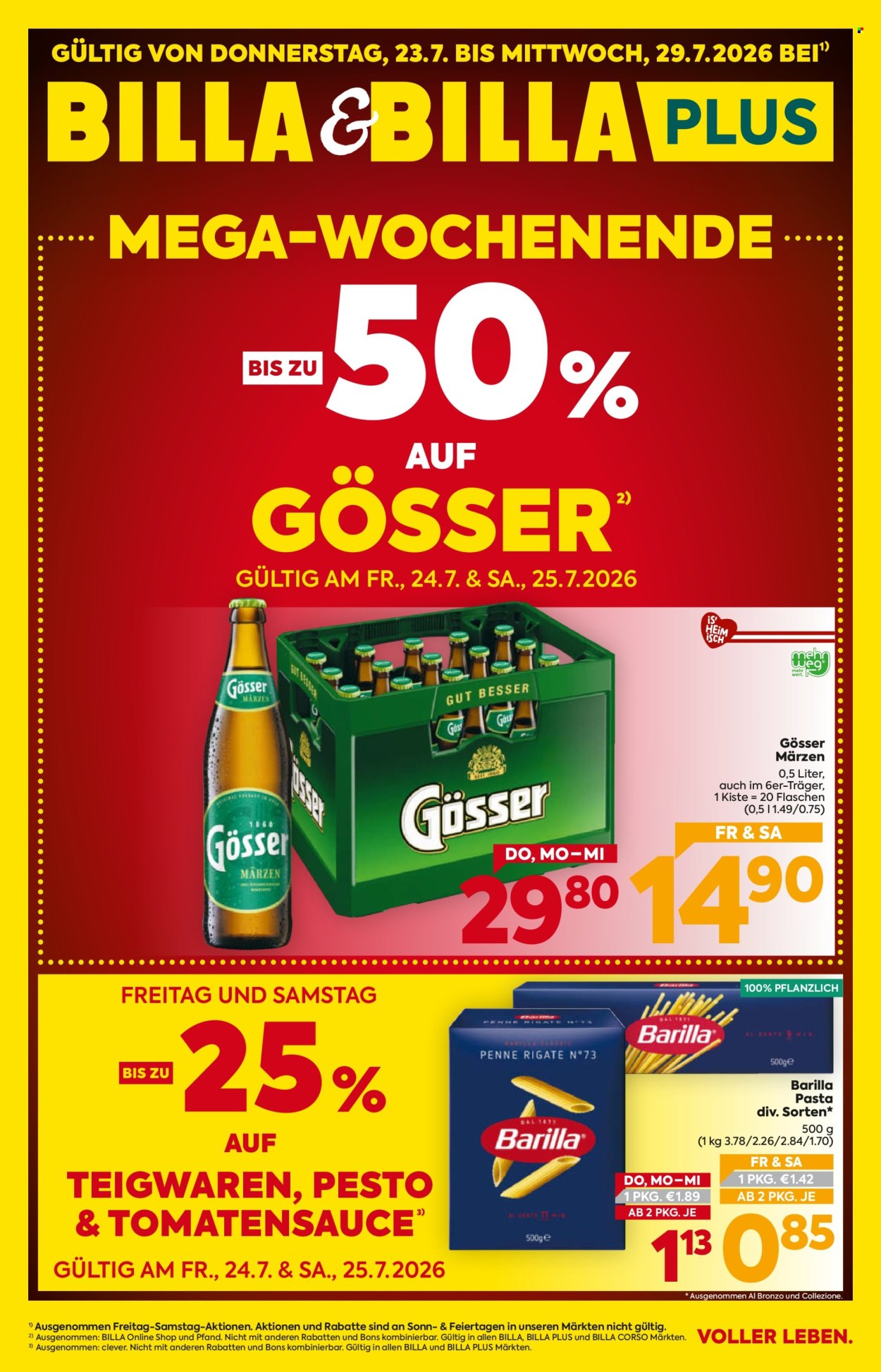 Angebote Billa - 23.7.2026 - 29.7.2026. Seite 1