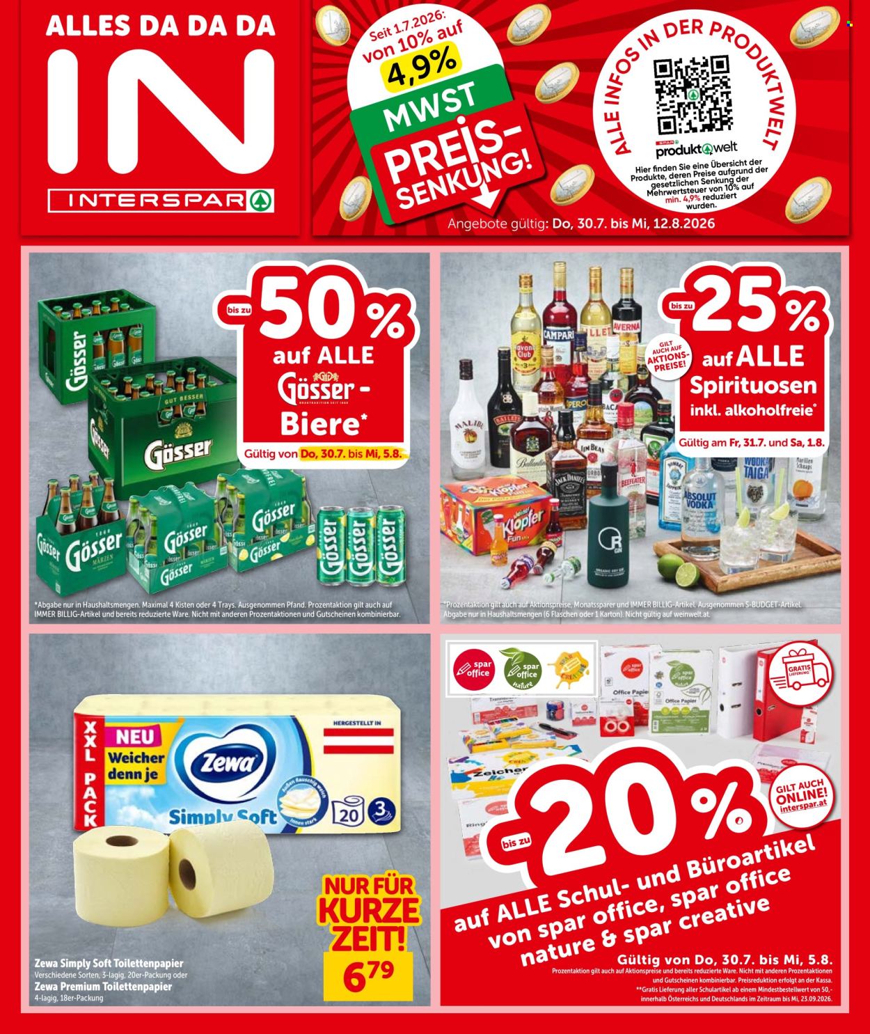 Angebote INTERSPAR - 30.7.2026 - 12.8.2026. Seite 1