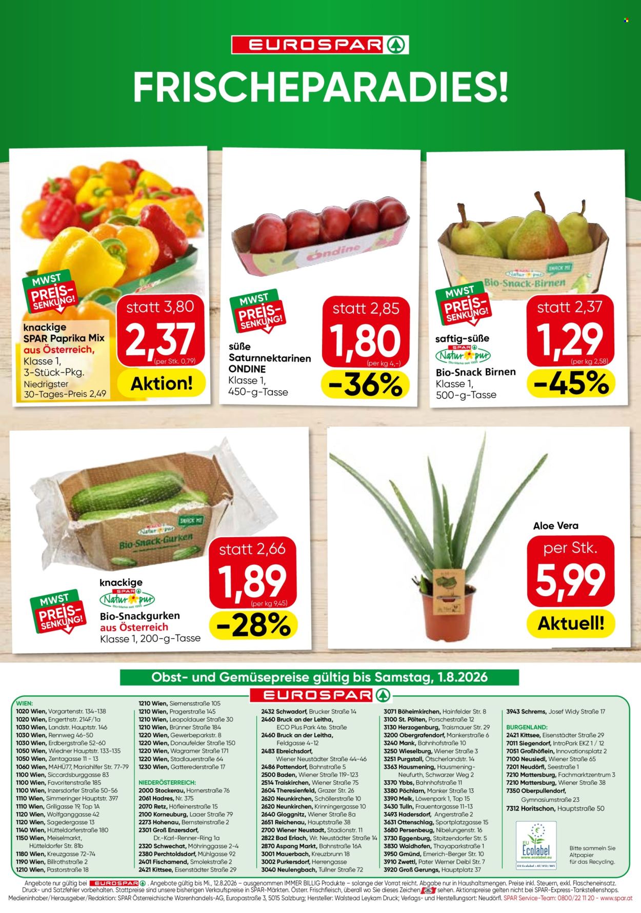 Angebote EUROSPAR - 30.7.2026 - 12.8.2026. Seite 16