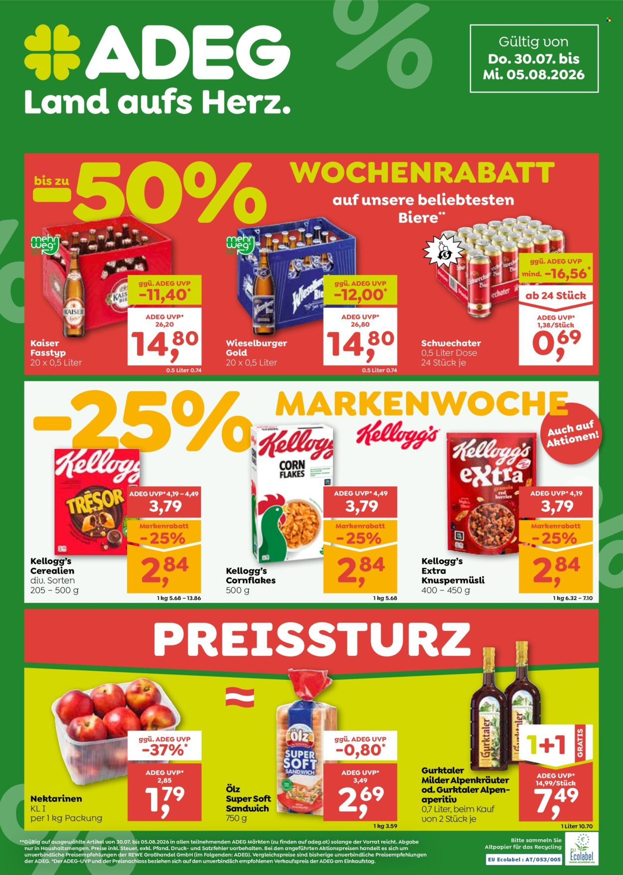 Angebote ADEG - 30.7.2026 - 5.8.2026. Seite 1