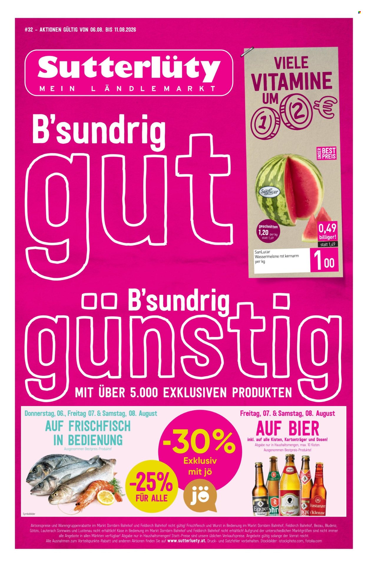 Angebote Sutterlüty - 6.8.2026 - 11.8.2026. Seite 1