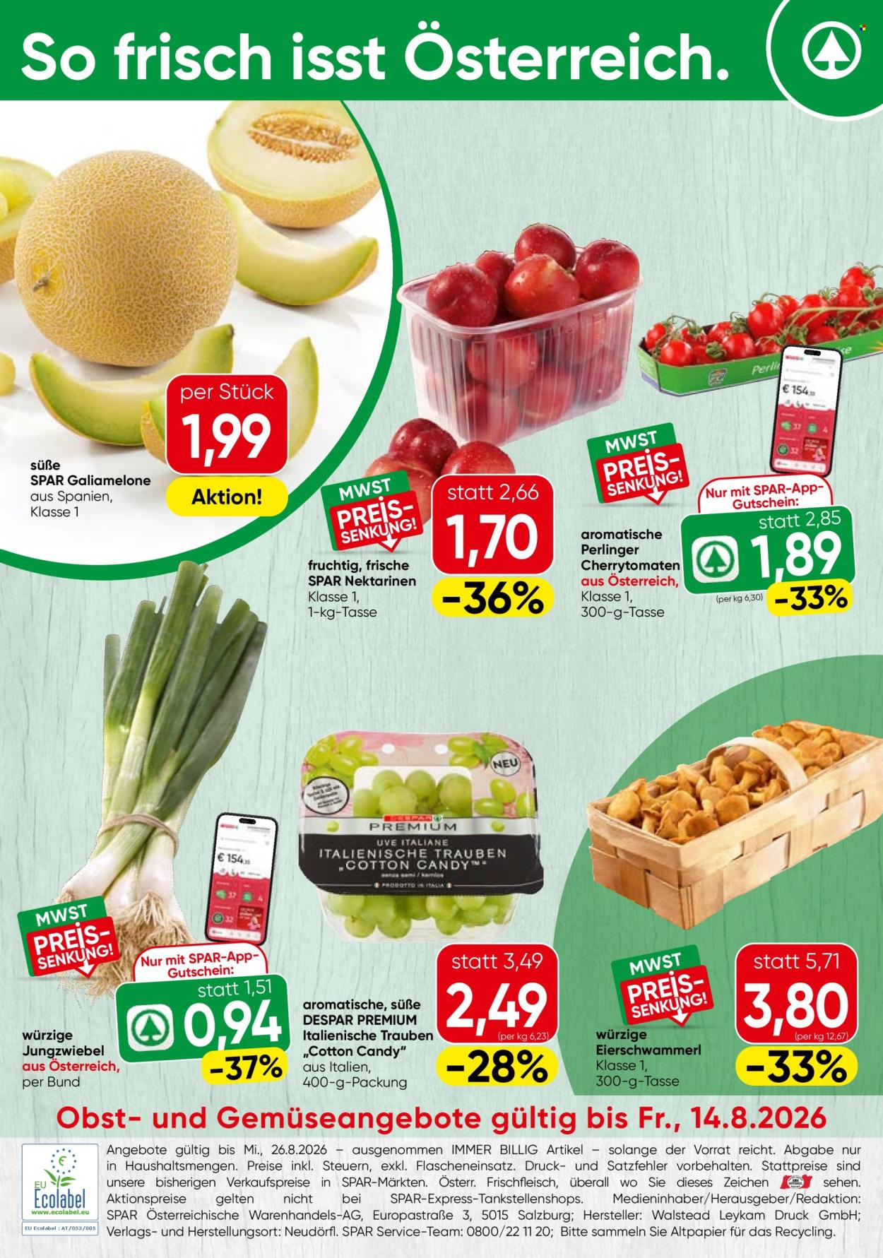 Angebote SPAR - 11.8.2026 - 14.8.2026. Seite 1