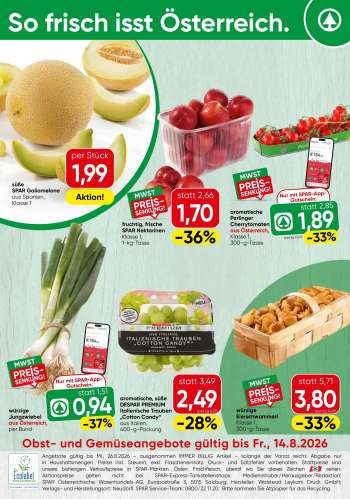 Angebote SPAR - 11.8.2026 - 14.8.2026.