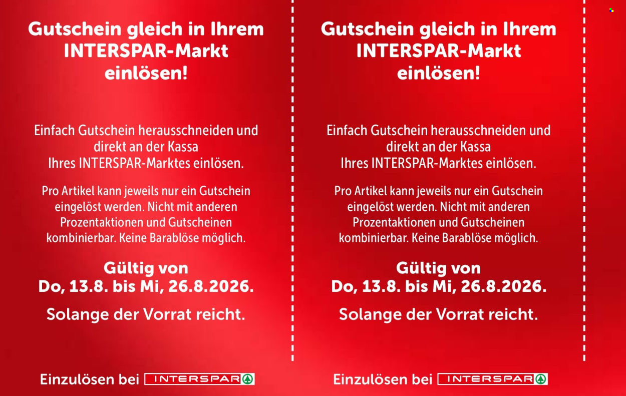 Angebote INTERSPAR - 13.8.2026 - 26.8.2026. Seite 10