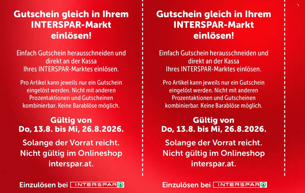 Angebote INTERSPAR - 13.8.2026 - 26.8.2026. Seite 20