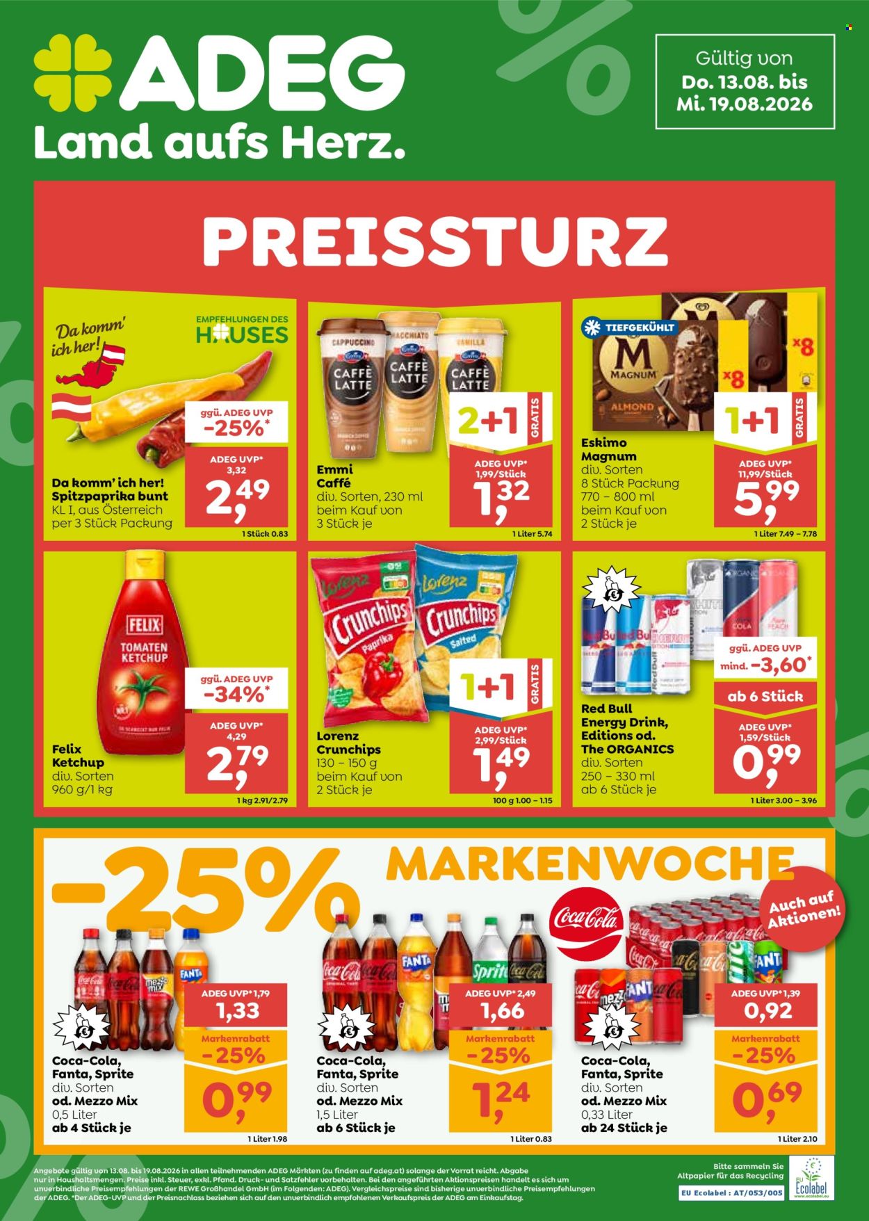 Angebote ADEG - 13.8.2026 - 19.8.2026. Seite 1