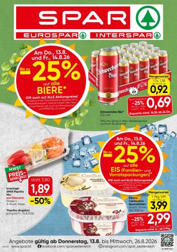Angebote EUROSPAR - 13.8.2026 - 26.8.2026.