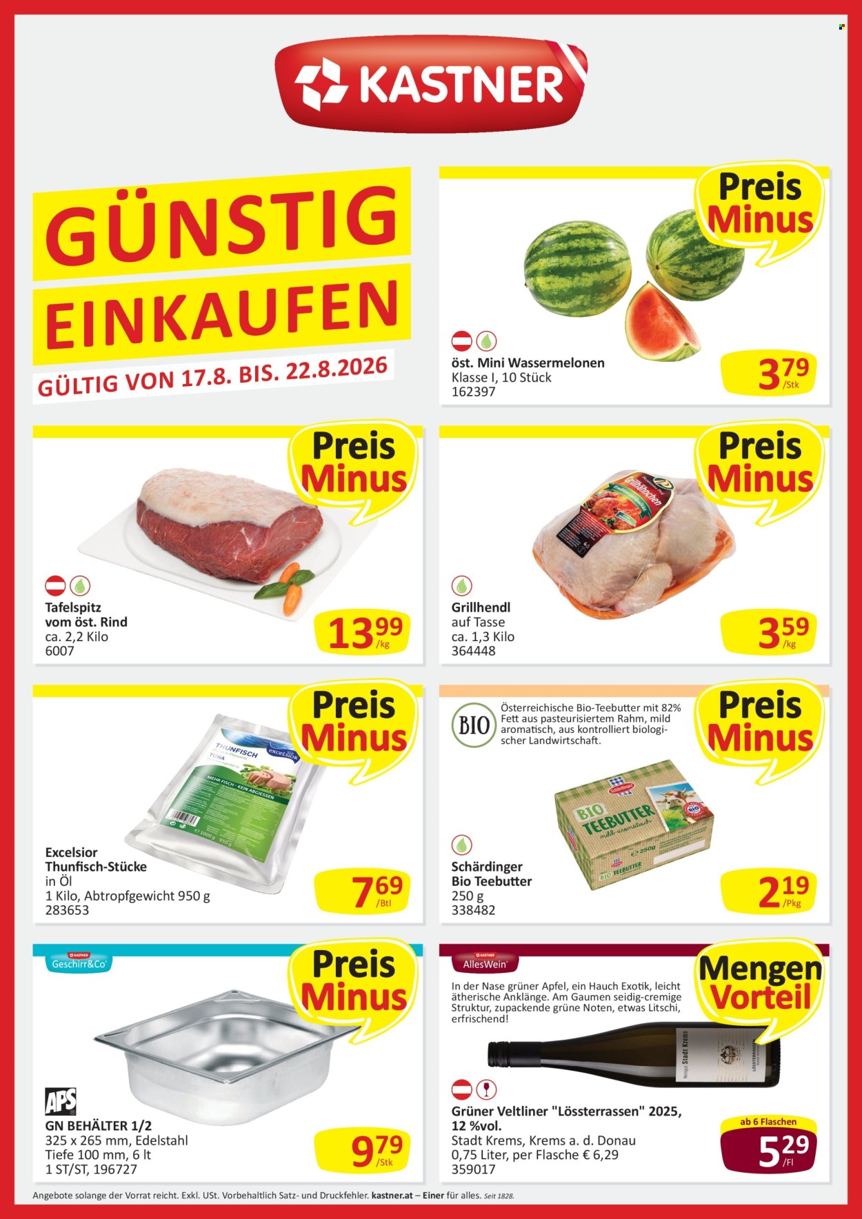 Angebote KASTNER - 17.8.2026 - 22.8.2026. Seite 1