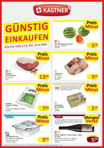 Angebote KASTNER - 17.8.2026 - 22.8.2026.