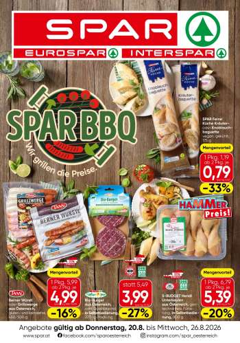 Angebote SPAR - 20.8.2026 - 26.8.2026.