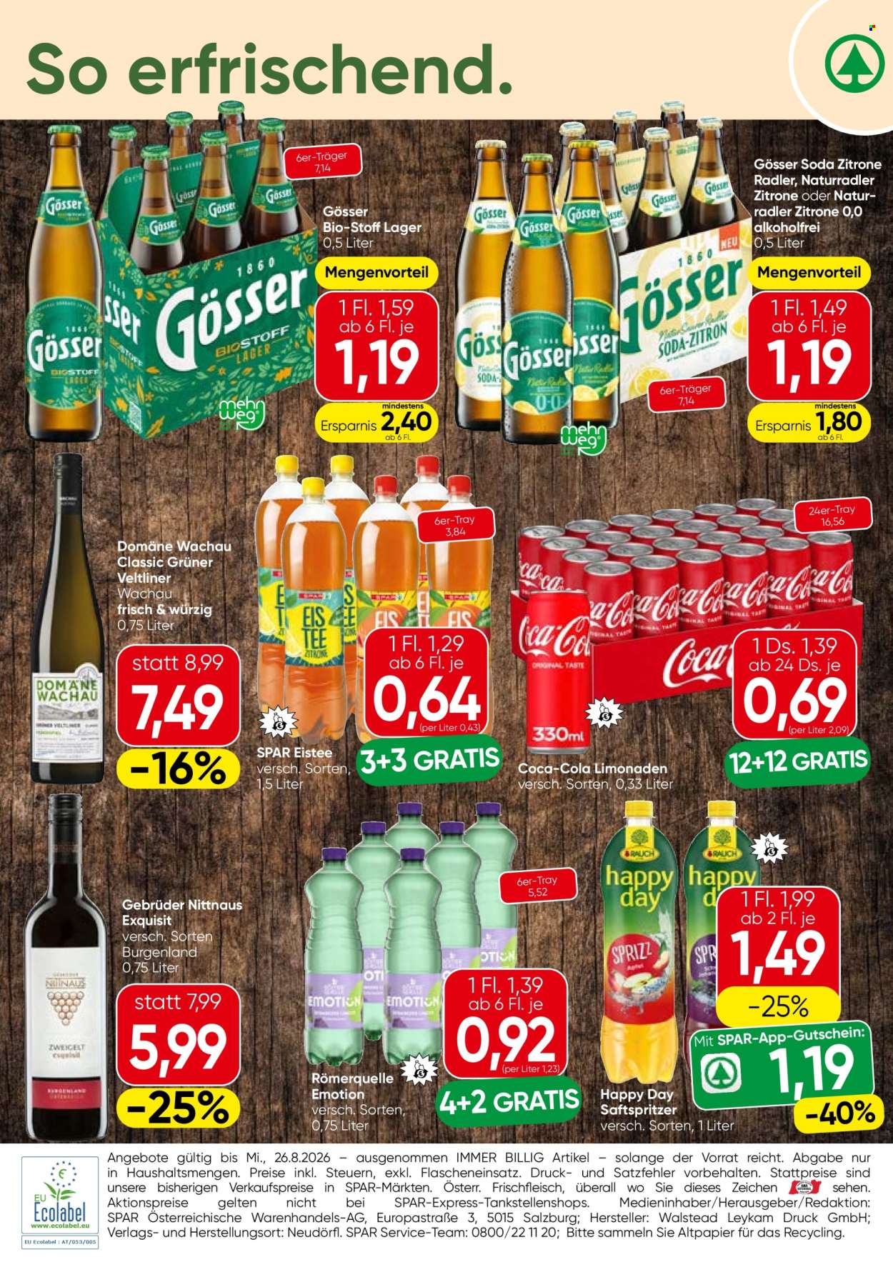 Angebote SPAR - 20.8.2026 - 26.8.2026. Seite 4