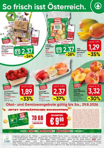 Angebote SPAR - 24.8.2026 - 29.8.2026.