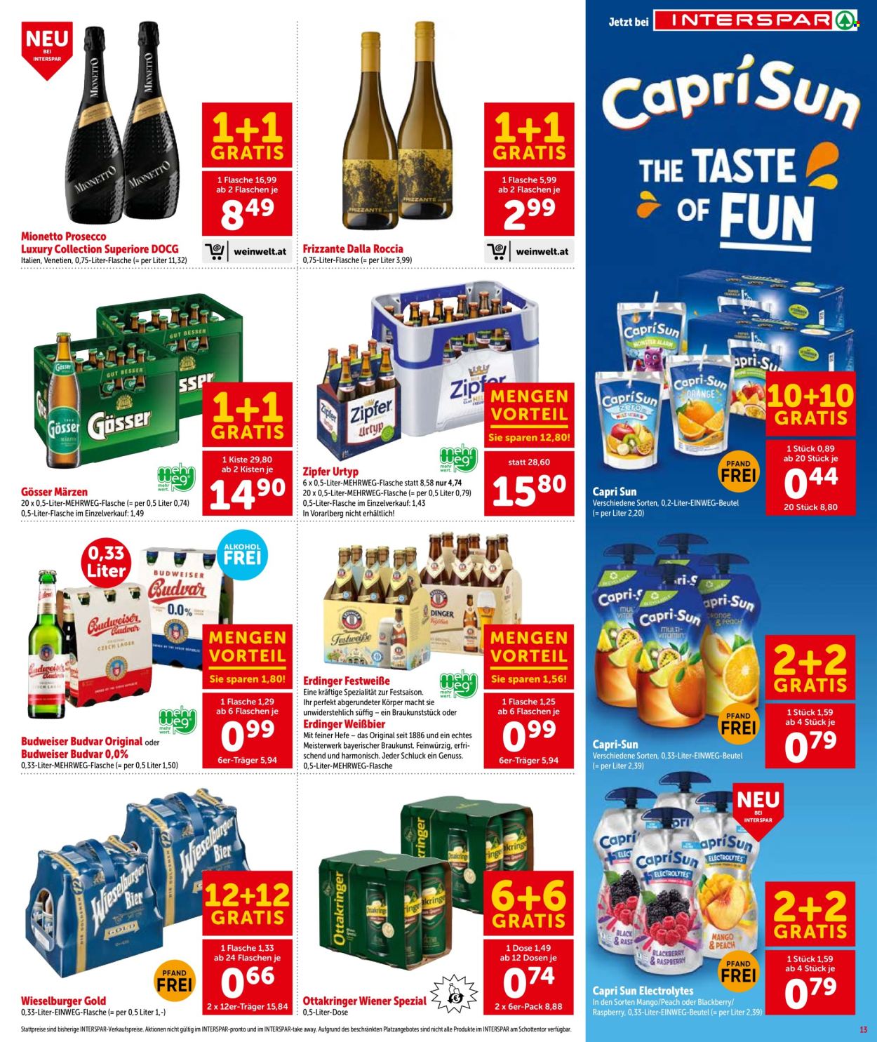 Angebote INTERSPAR - 27.8.2026 - 9.9.2026. Seite 13