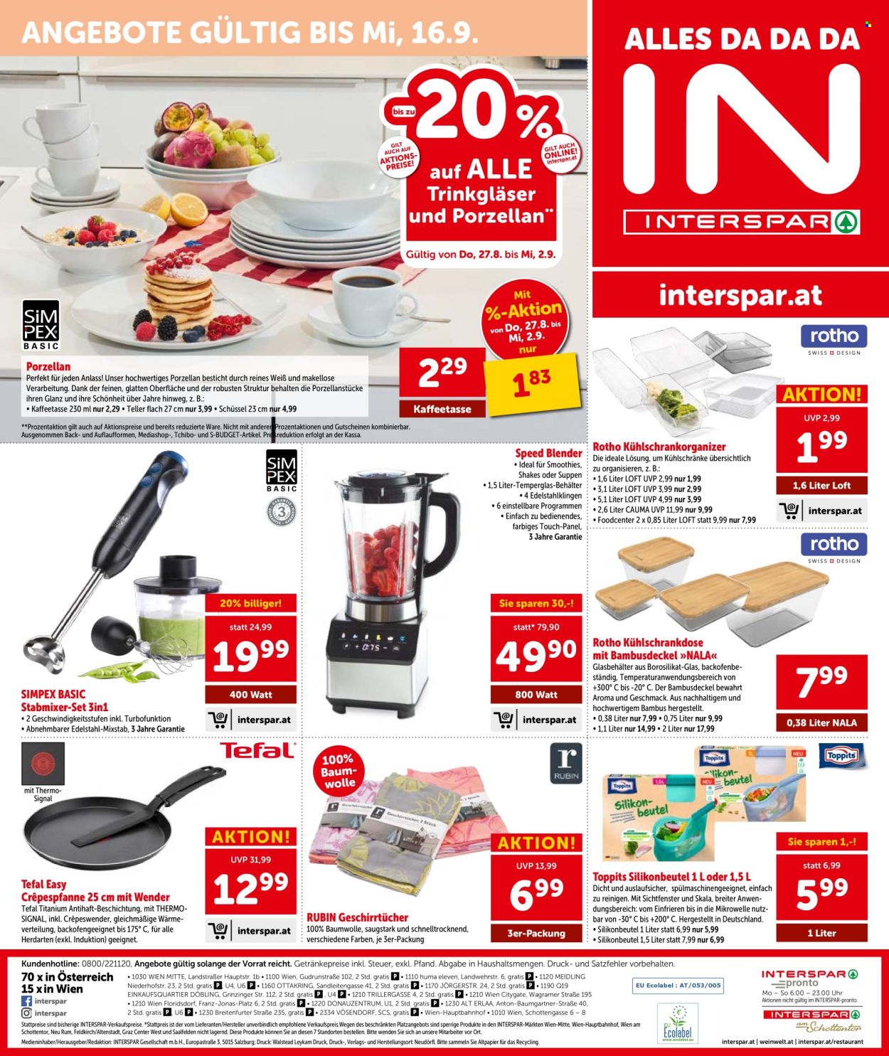 Angebote INTERSPAR - 27.8.2026 - 9.9.2026. Seite 20
