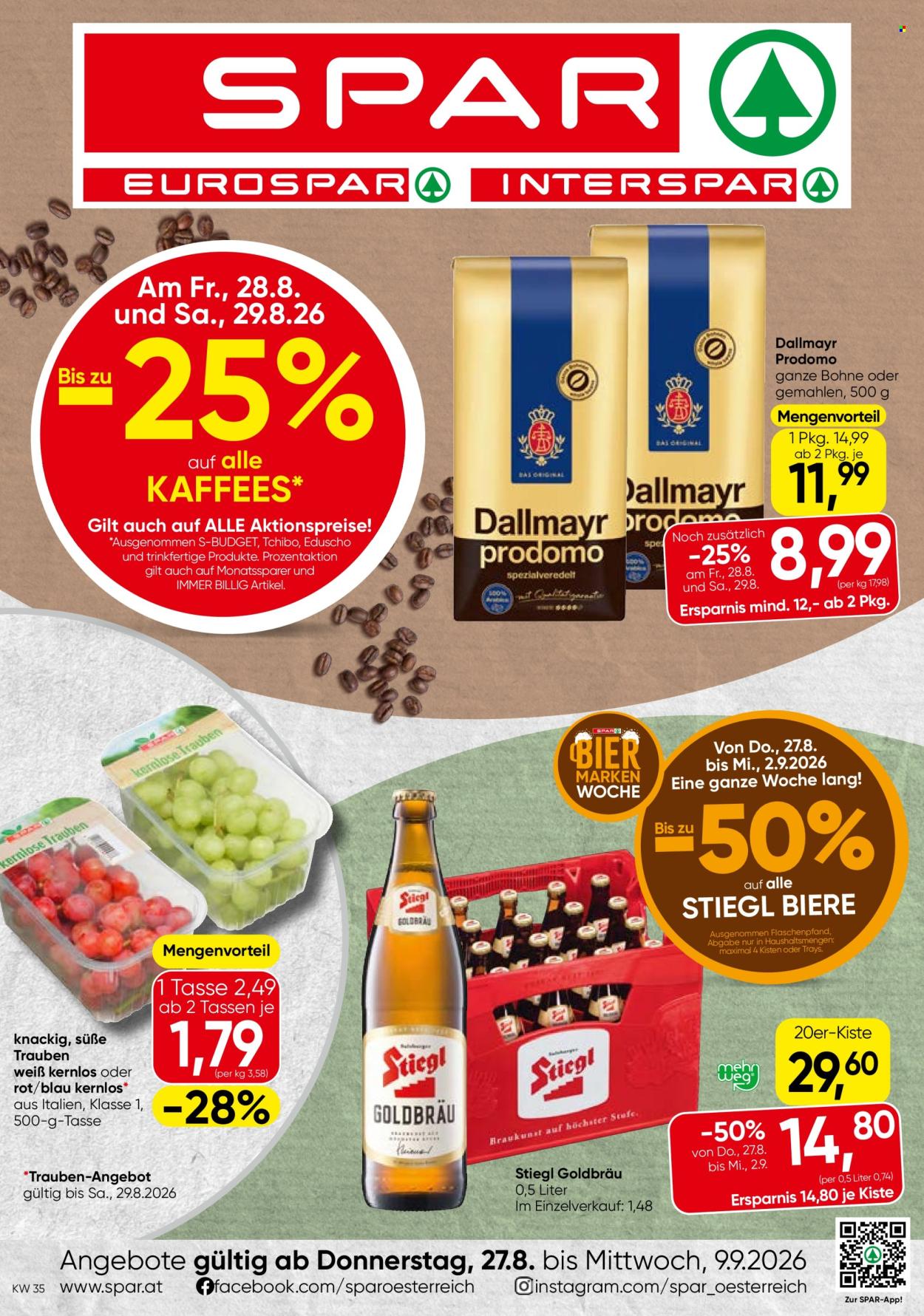 Angebote SPAR - 27.8.2026 - 9.9.2026. Seite 1