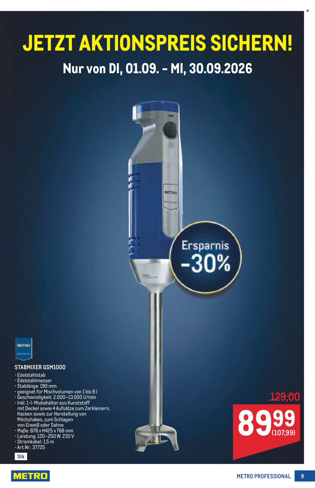Angebote Metro - 3.9.2026 - 16.9.2026. Seite 9