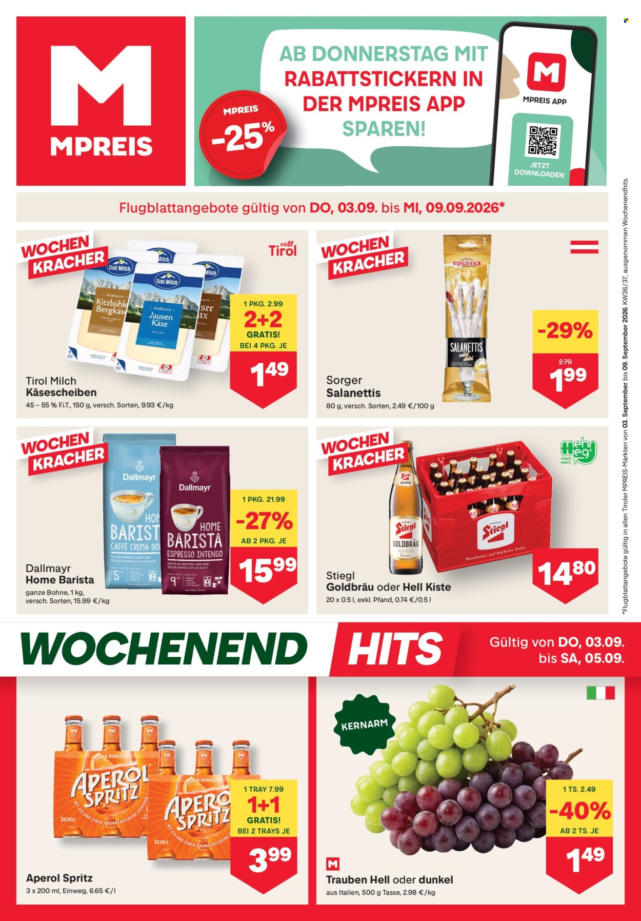 Angebote MPREIS - 3.9.2026 - 9.9.2026. Seite 1