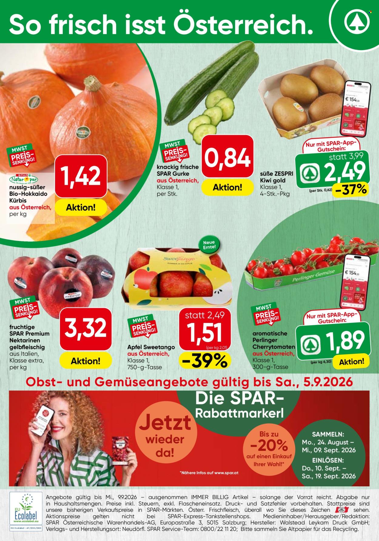 Angebote SPAR - 31.8.2026 - 5.9.2026. Seite 1