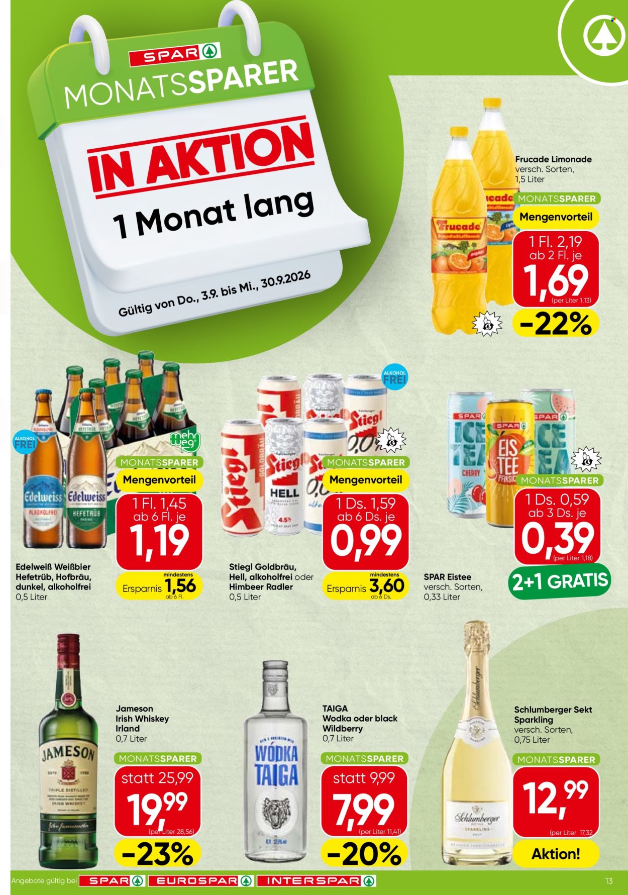 Angebote SPAR - 3.9.2026 - 9.9.2026. Seite 13