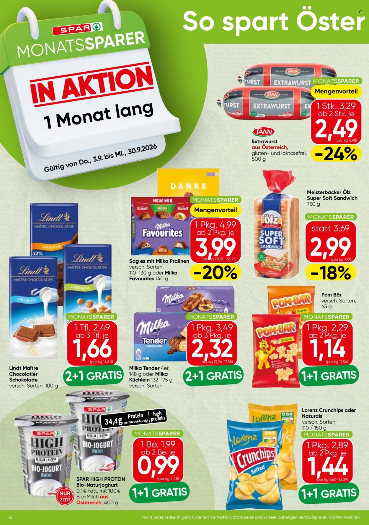 Angebote SPAR - 3.9.2026 - 9.9.2026. Seite 14