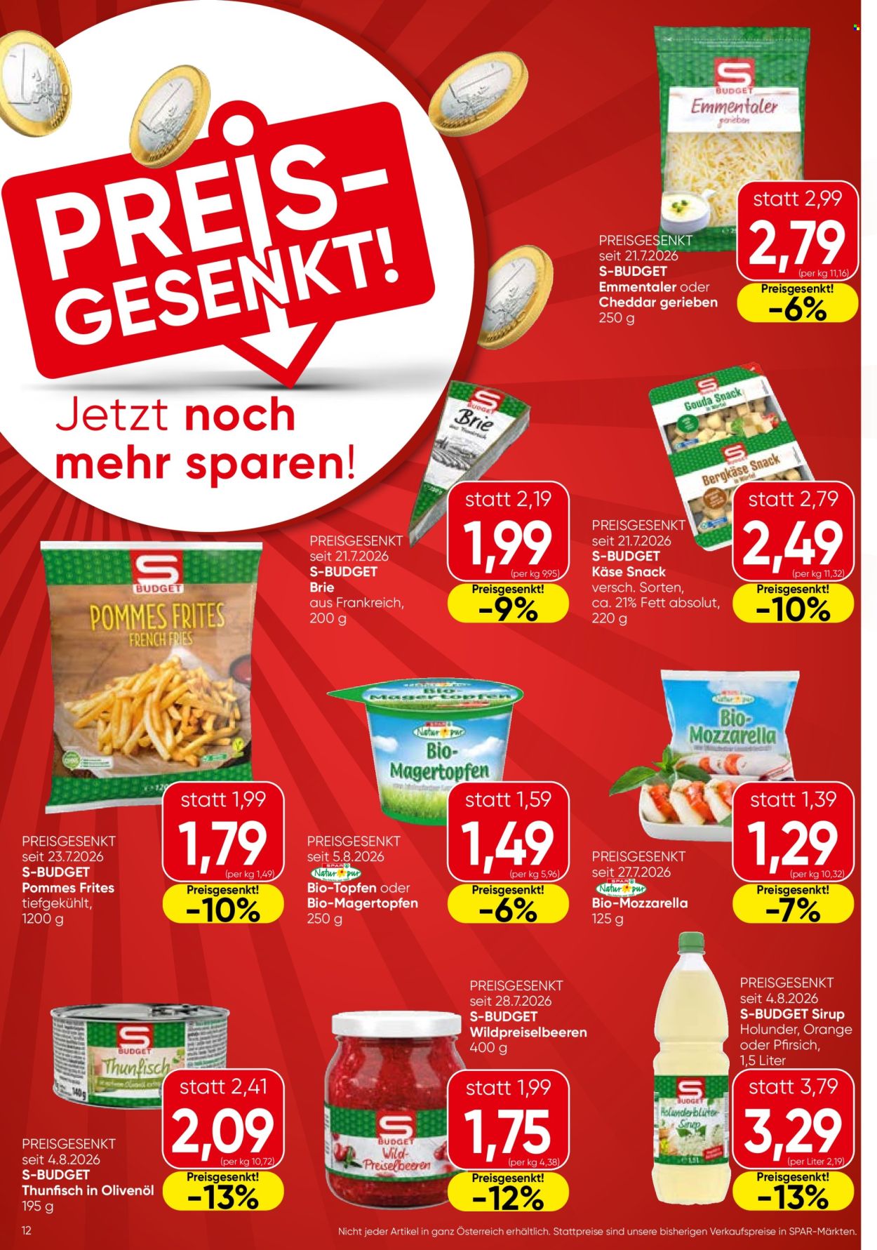 Angebote EUROSPAR - 3.9.2026 - 9.9.2026. Seite 12