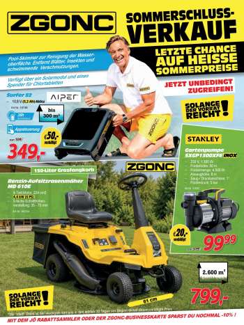 Angebote Zgonc - 5.9.2026 - 27.9.2026.