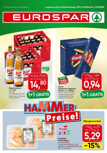Angebote EUROSPAR - 10.9.2026 - 23.9.2026.