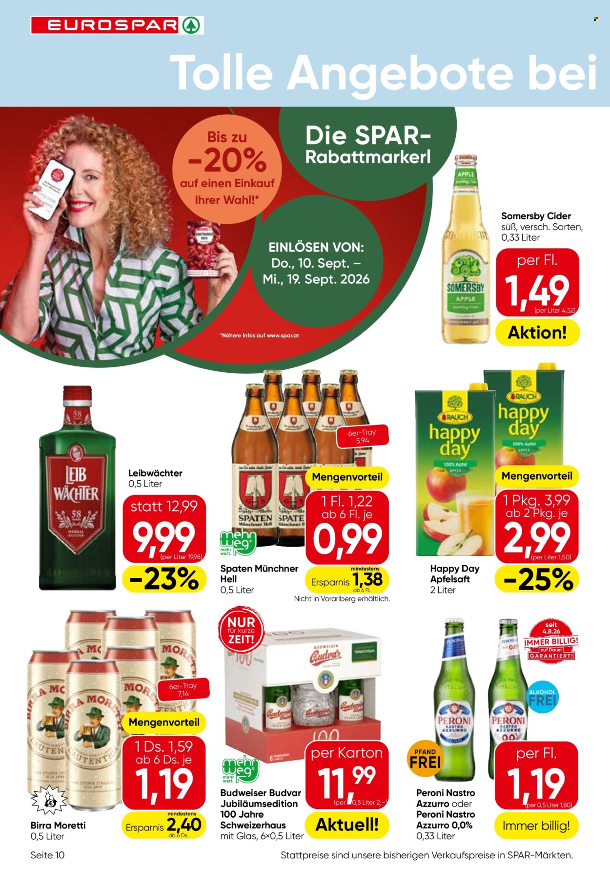 Angebote EUROSPAR - 10.9.2026 - 23.9.2026. Seite 10