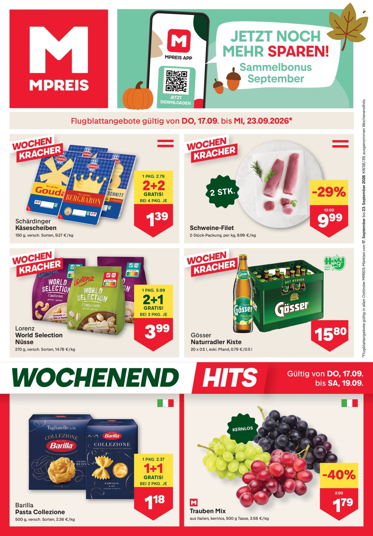 Angebote MPREIS - 17.9.2026 - 23.9.2026. Seite 1