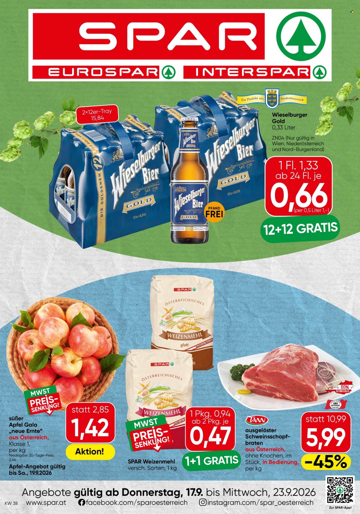 Angebote SPAR - 17.9.2026 - 23.9.2026. Seite 1