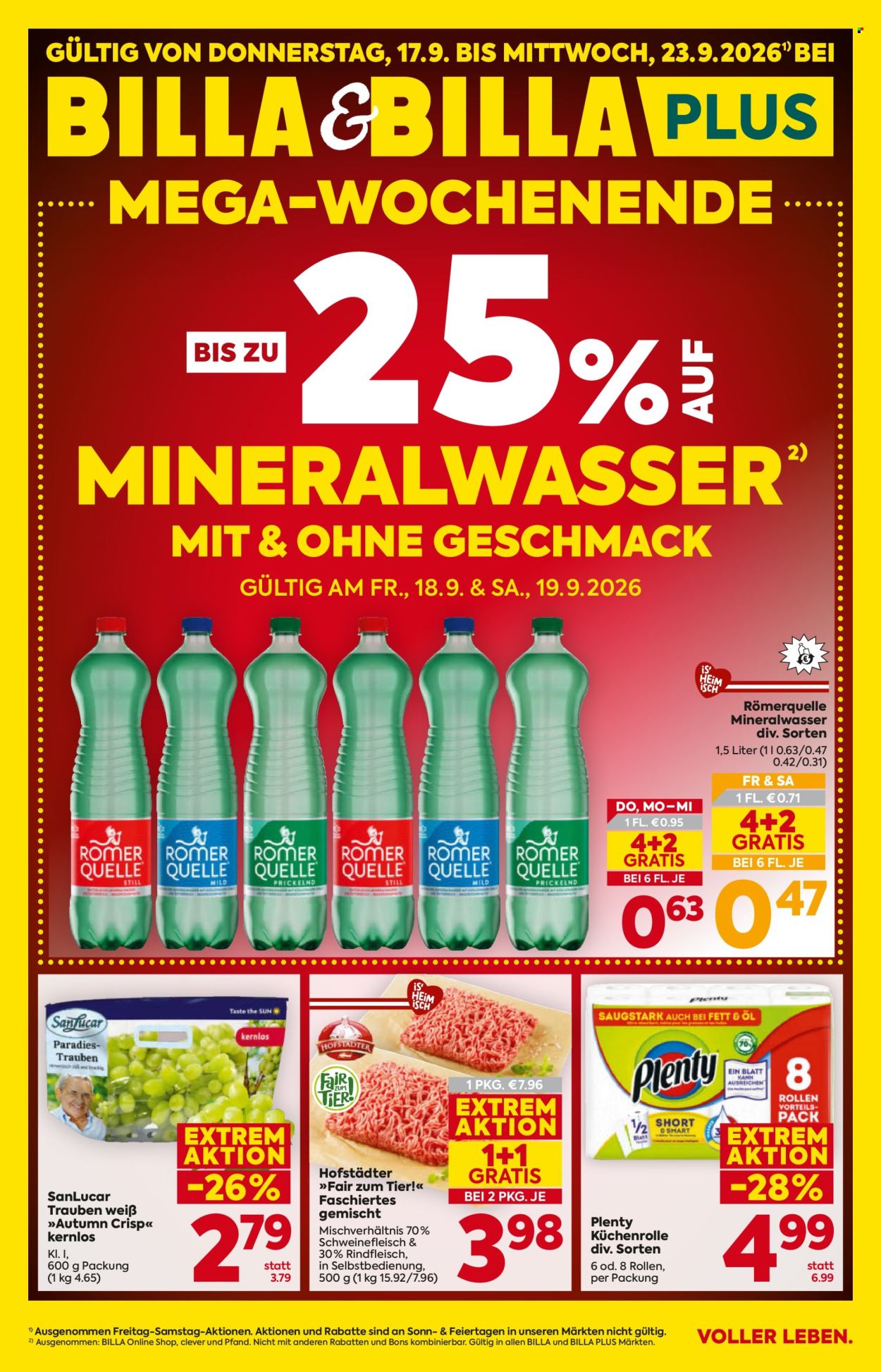 Angebote Billa - 17.9.2026 - 23.9.2026. Seite 1