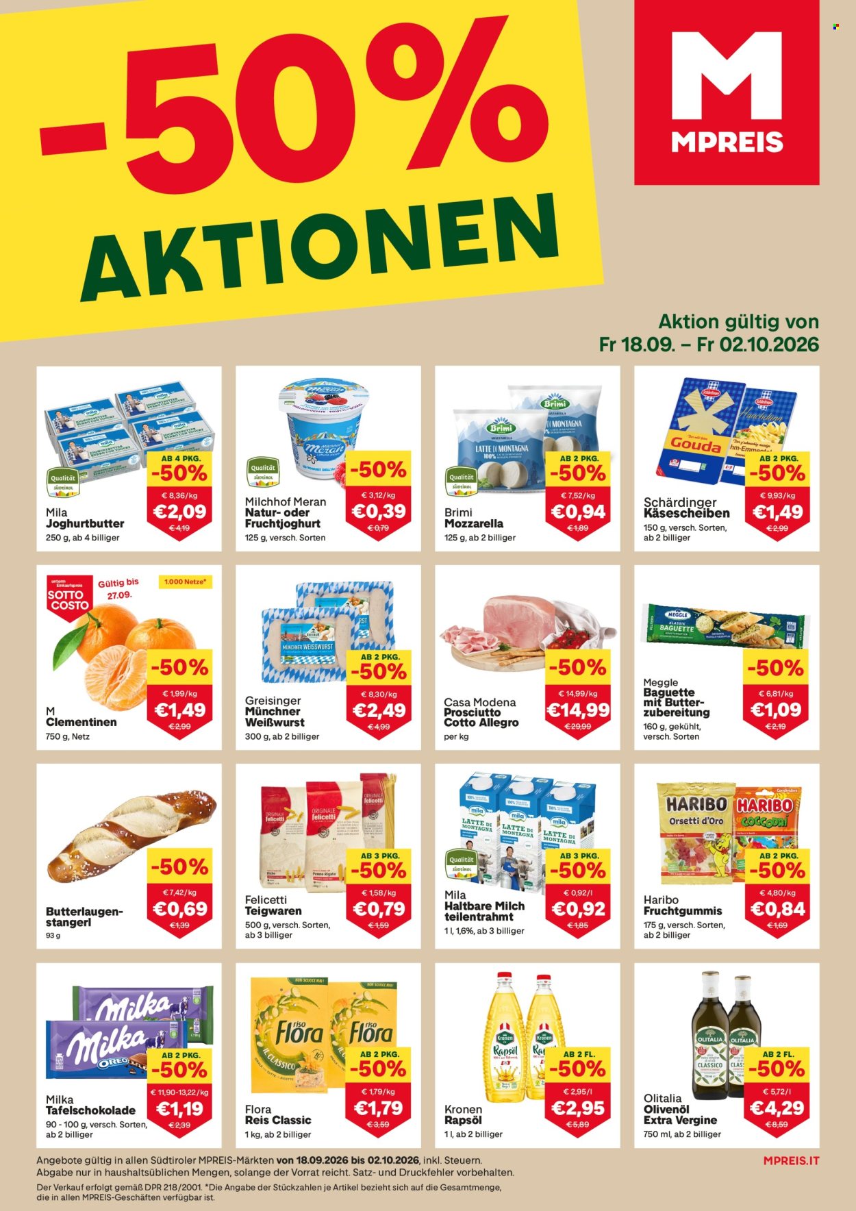 Angebote MPREIS - 18.9.2026 - 2.10.2026. Seite 1
