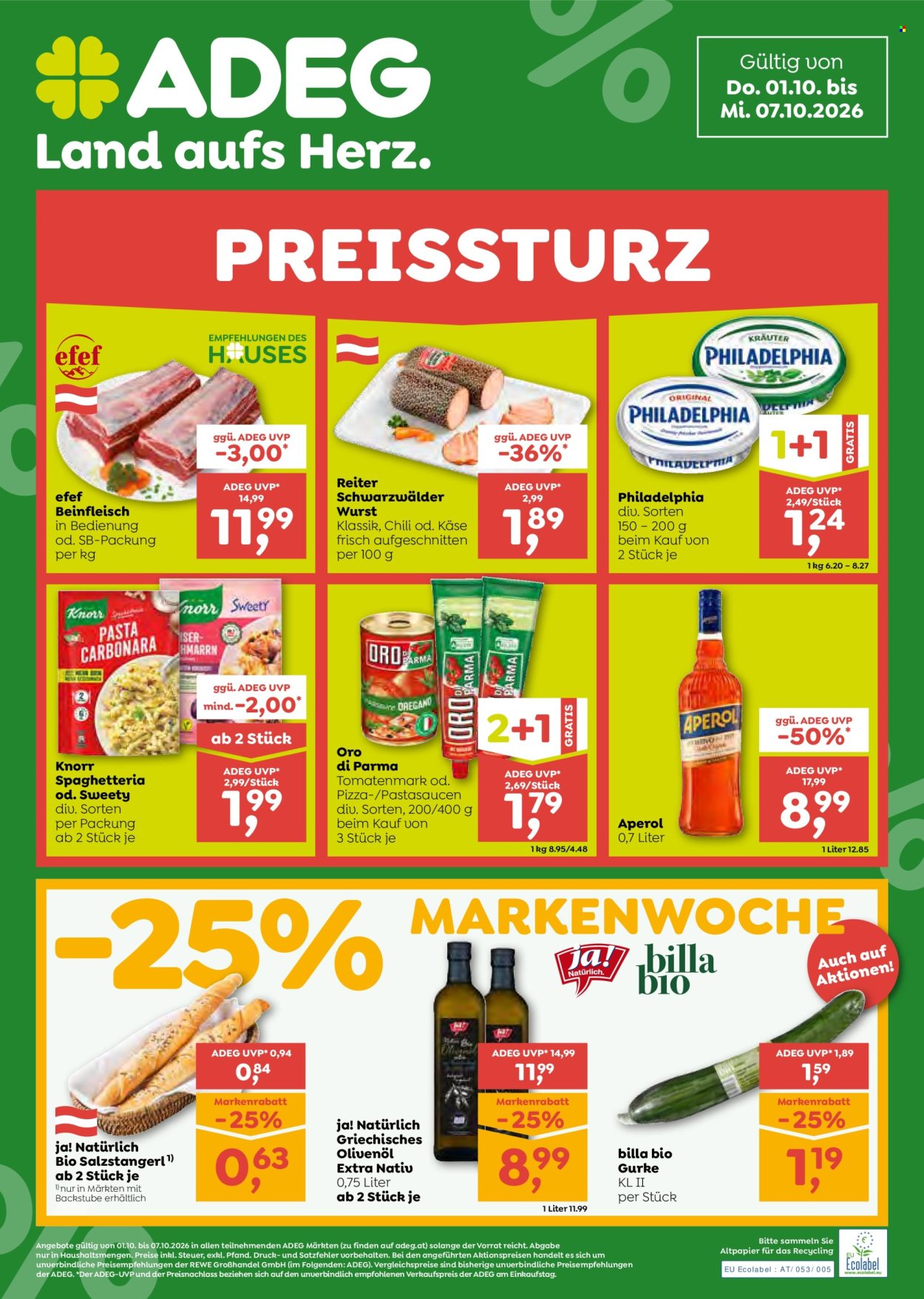 Angebote ADEG - 1.10.2026 - 7.10.2026. Seite 1