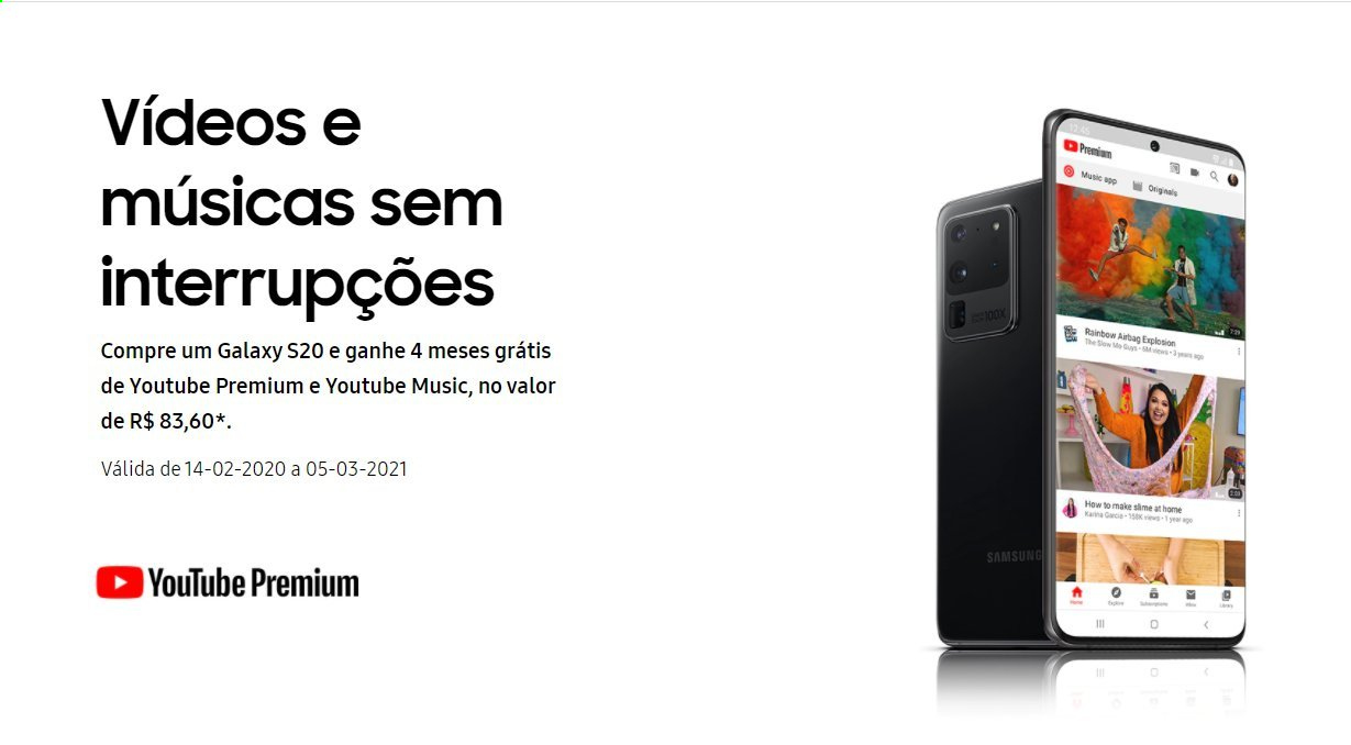 thumbnail - Folheto Samsung - Produtos em promoção - Samsung, Samsung Galaxy, Samsung Galaxy S20. Página 1.